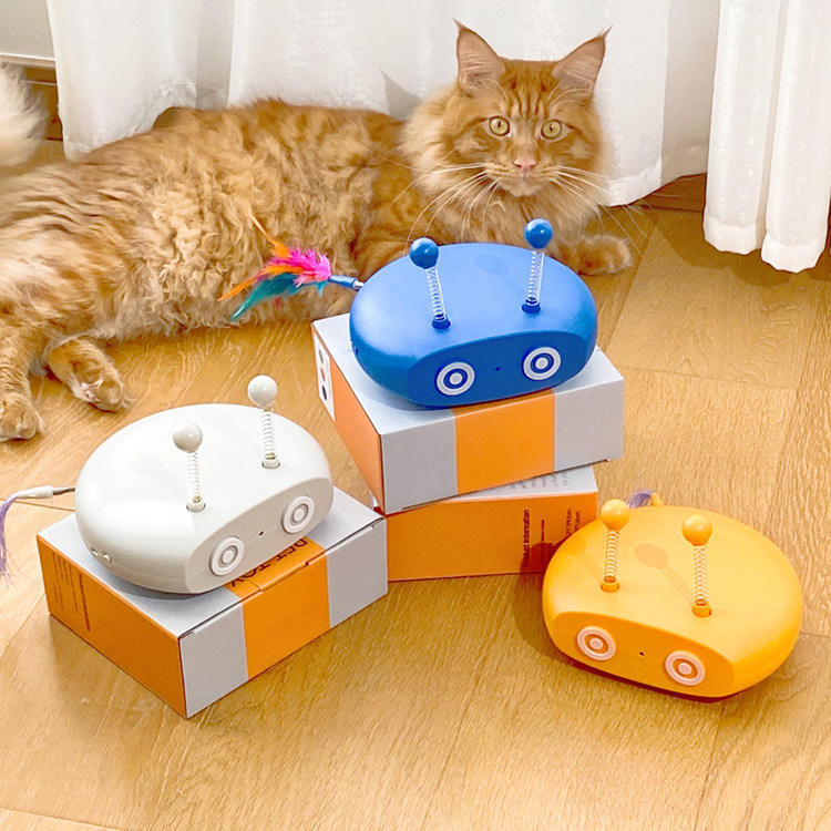 Interactive Electric Cat Toy Robot – Automatic Laser Teasing Pet Toy with Moving Wheels, Swing Balls & USB Rechargeable