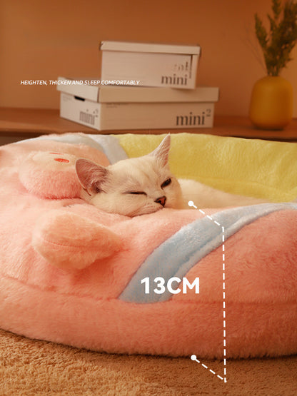Warm Cat Bed for Winter – Soft Cloth Cat House, All-Season Pet Mat for Cats & Kittens