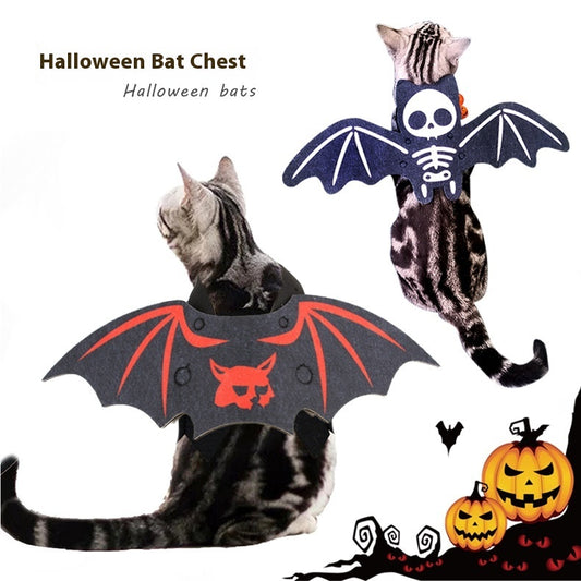 Halloween Pet Bat Wings Costume for Cats & Small Dogs – Cute Pumpkin, Ghost, and Bat Cosplay Outfits