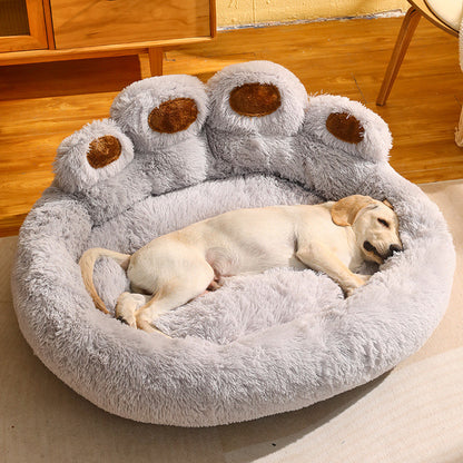 Warm Dog and Cat Bed Sofa, Fleece-Lined Kennel Mattress for Medium & Large Dogs, Cats, Corgi, Golden Retriever, Labrador, Samoyed, Cozy Winter Pet Nest