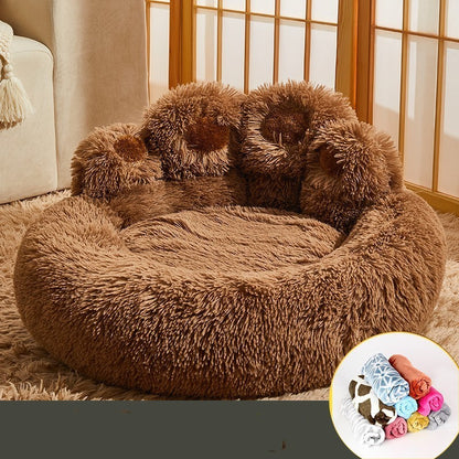 Warm Dog and Cat Bed Sofa, Fleece-Lined Kennel Mattress for Medium & Large Dogs, Cats, Corgi, Golden Retriever, Labrador, Samoyed, Cozy Winter Pet Nest
