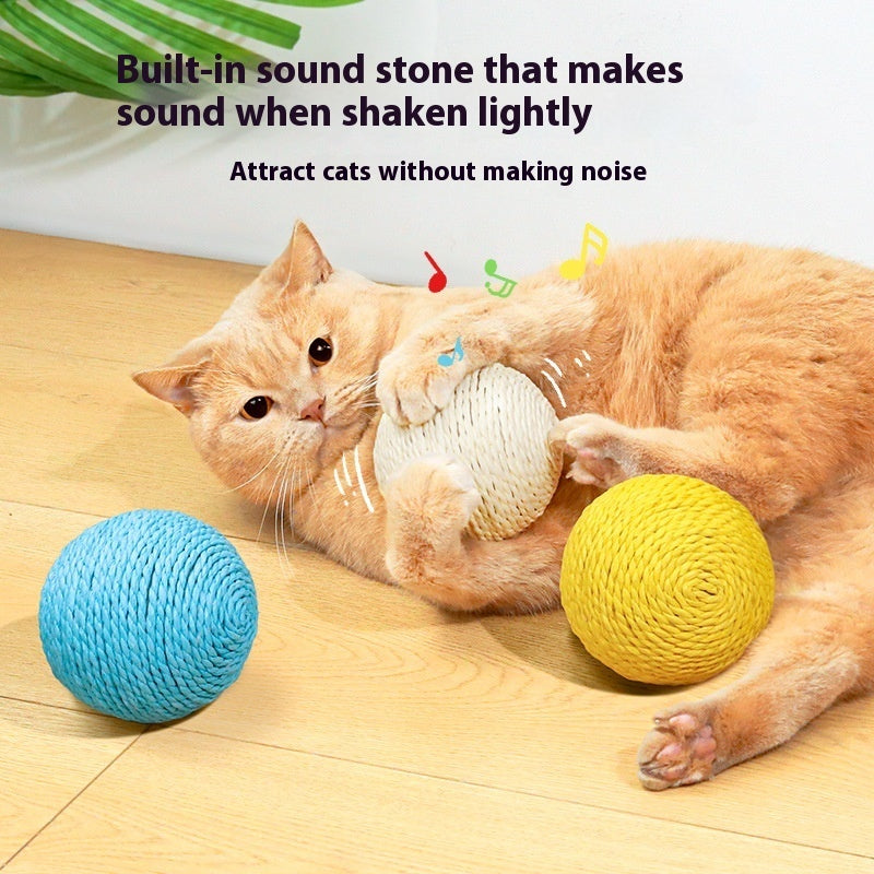 Oversized Sisal Cat Toy Ball – Interactive Scratching Ball for Indoor Cats, Durable Stress Relief Cat Scratcher & Play Toy