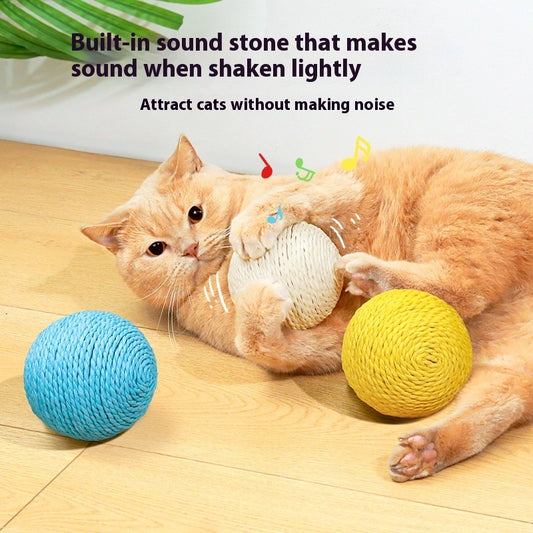 Oversized Sisal Cat Toy Ball – Interactive Scratching Ball for Indoor Cats, Durable Stress Relief Cat Scratcher & Play Toy