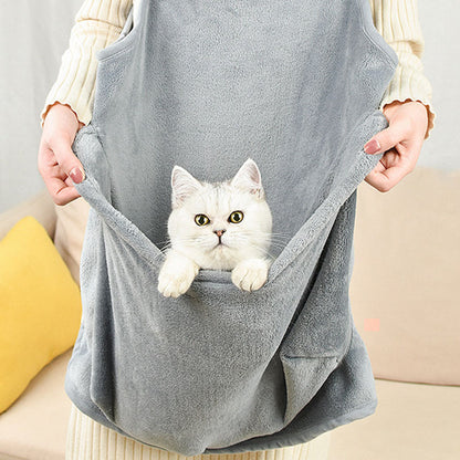 Arctic Velvet Pet Apron - Soft Plush Anti-Grab Camisole Pinafore for Small Dogs Cats 1-7kg