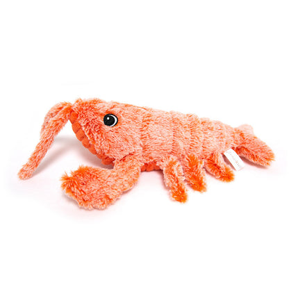 Electric Jumping Shrimp Cat Toy – USB Rechargeable Plush Simulation Lobster with Flopping Tail for Interactive Pet Play