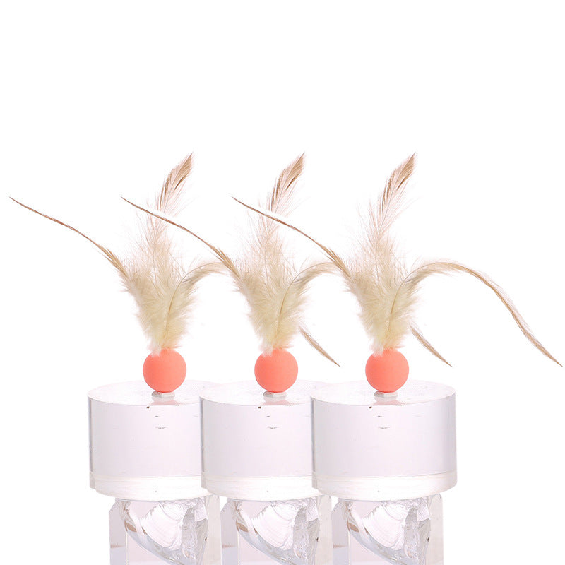 Elastic Chicken Fur Ball Cat Toy – Bouncy Interactive Self-Hitting Pet Toy