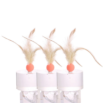 Elastic Chicken Fur Ball Cat Toy – Bouncy Interactive Self-Hitting Pet Toy