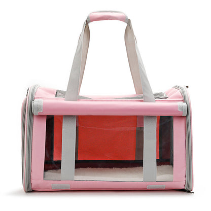 Outdoor Portable Pet Carrier Bag – Transparent Breathable Foldable Travel Backpack for Small Pets