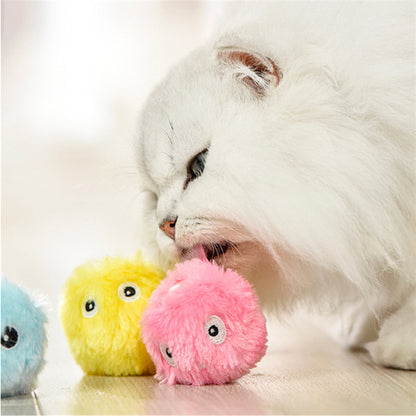 Kitty Calling Ball Toy – Light-Up Catnip Sound Ball, Plush Molar Cat Toy for Interactive Play