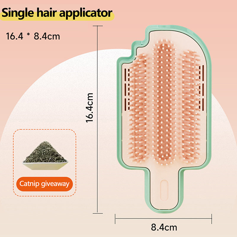 Ice Cream Shape Cat Self Groomer with Catnip Ball & Feather – Pet Itching Scratcher, Massage & Play Toy for Cats & Small Pets