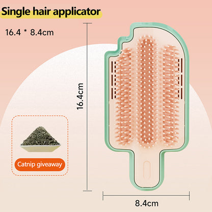 Ice Cream Shape Cat Self Groomer with Catnip Ball & Feather – Pet Itching Scratcher, Massage & Play Toy for Cats & Small Pets
