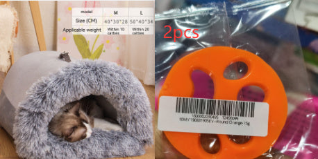 New Splice Portable Pet Nest – Warm Dog and Cat Bed for Autumn and Winter, Moisture-Proof Long Fur Plush Kennel, Semi-Enclosed Soft House for Small and Medium Pets