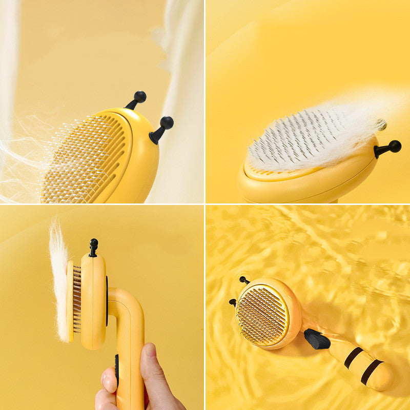 Bee-Shaped Cat Grooming Comb – Fine Needle Pet Brush for Shedding & Hair Removal