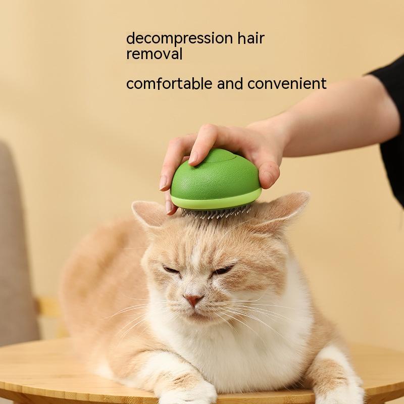 2-in-1 Pet Hair Remover Brush Cat Dog Grooming Comb Avocado Design Deshedding Tool