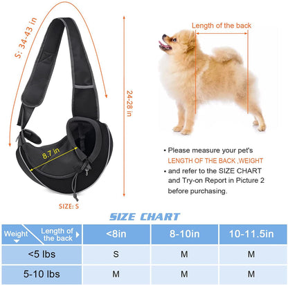 Portable Pet Carrier Crossbody Bag – Breathable Dog & Cat Sling Travel Bag