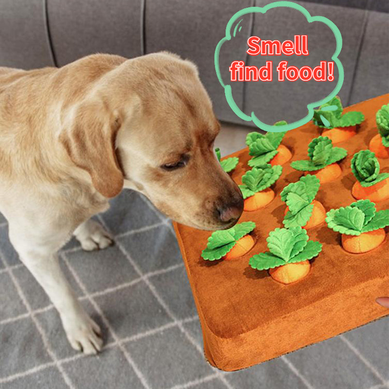 Carrot Snuffle Mat Plush Dog Toy – Interactive Vegetable Chew Toy for Dogs & Cats