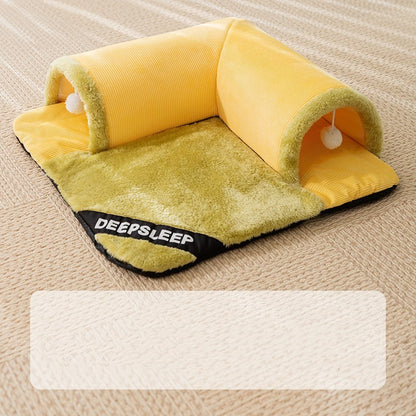 Warm Thickened Cat Nest Bed – Arctic Velvet & Sponge, Detachable & Washable, Multi-Size Pet House for Cats