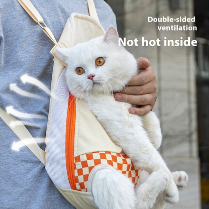 Ultra-Soft Pet Chest Carrier Backpack - Lightweight Breathable Cat & Small Dog Travel Bag with 3 Sizes (M, L, XL)