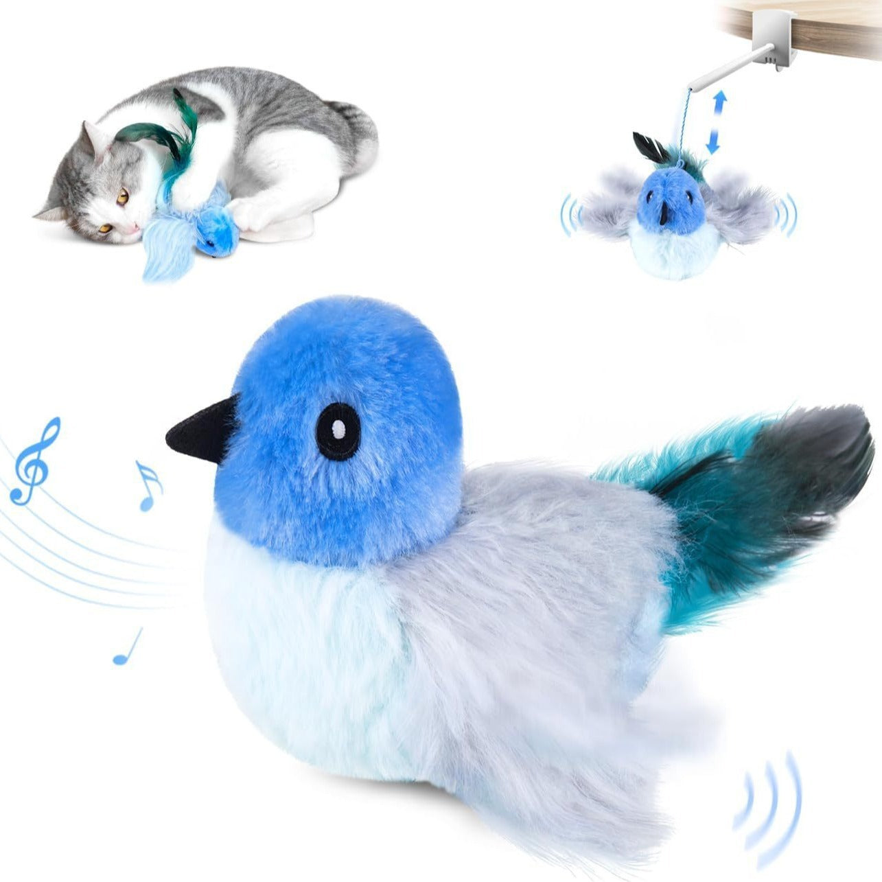 Interactive Flapping Bird Cat Toy – USB Rechargeable Plush Toy for Indoor Cats