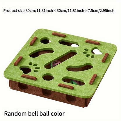 Interactive Cat Puzzle Toy – Maze Tunnel & Bell Ball for Indoor Cats